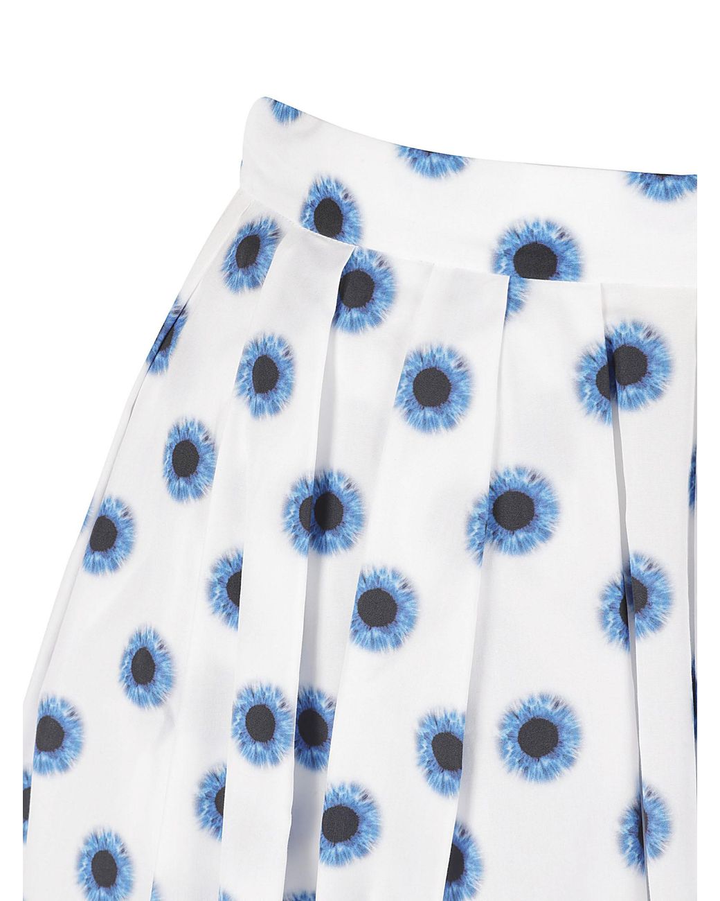 McQueen Blue All-Over Floral Printed Midi Skirt
