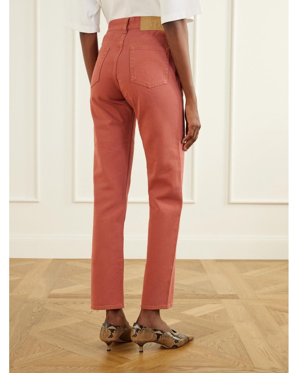 Blazé Milano Red Mid-Rise Wide-Leg Jeans