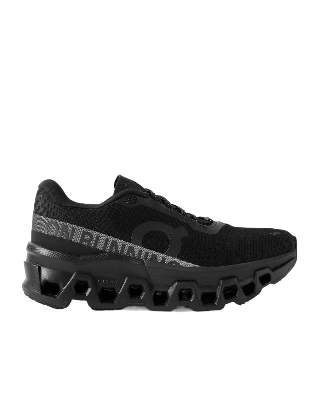 On Shoes Black Rubber-Trimmed Mesh Sneakers