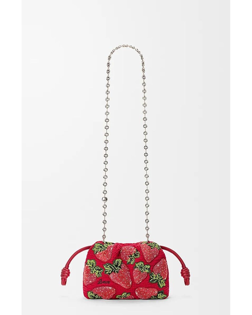 Loewe Red Mini Flamenco Clutch Bag