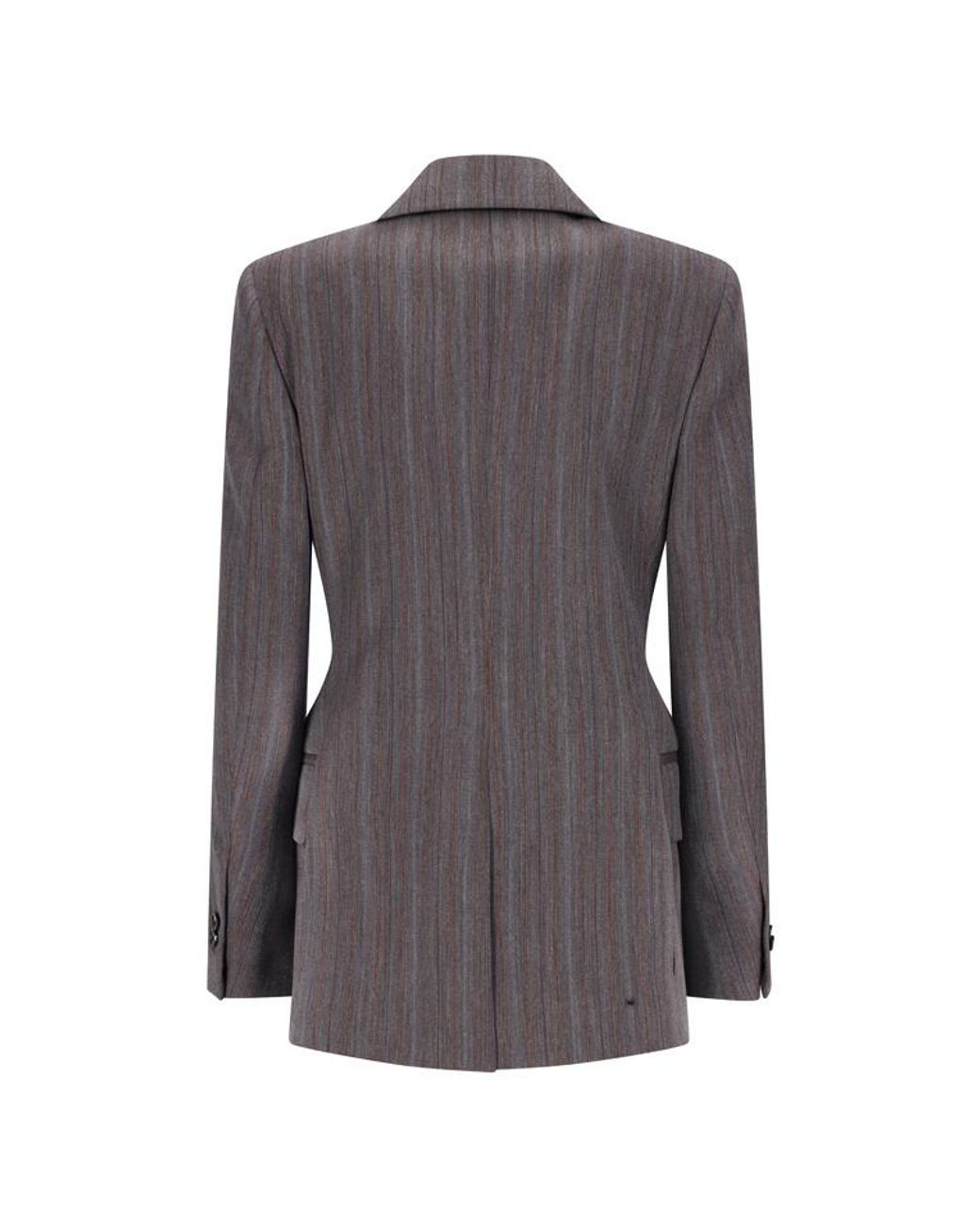Bottega Veneta Gray Wool Subtle Stripe Jacket
