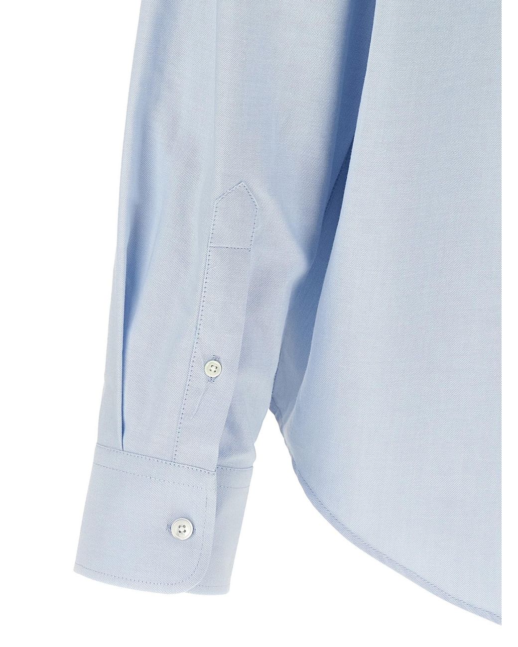 AMI Blue Ami Logo Embroidered Long-Sleeve Shirt for men
