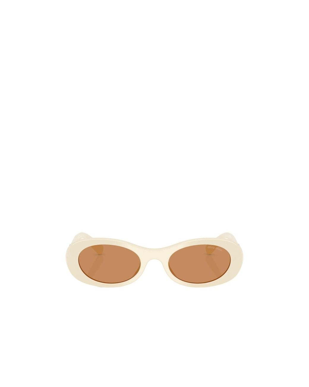 Miu Miu White Eyewear Oval Frame Full Rim Sunglasses