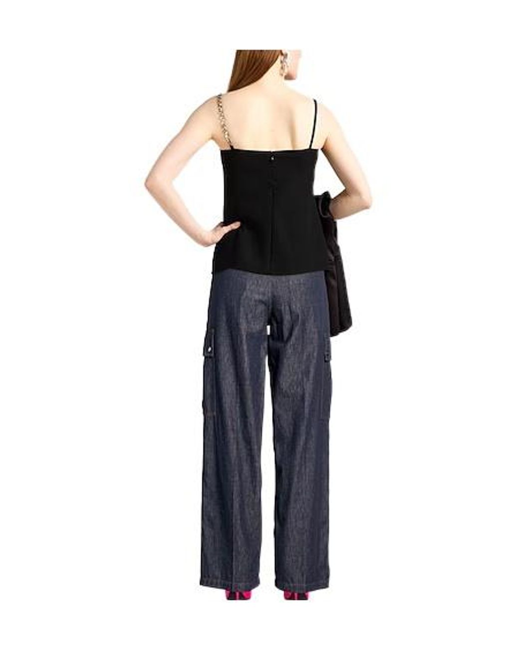 Burberry Blue Dark Wash Denim Cargo Pants