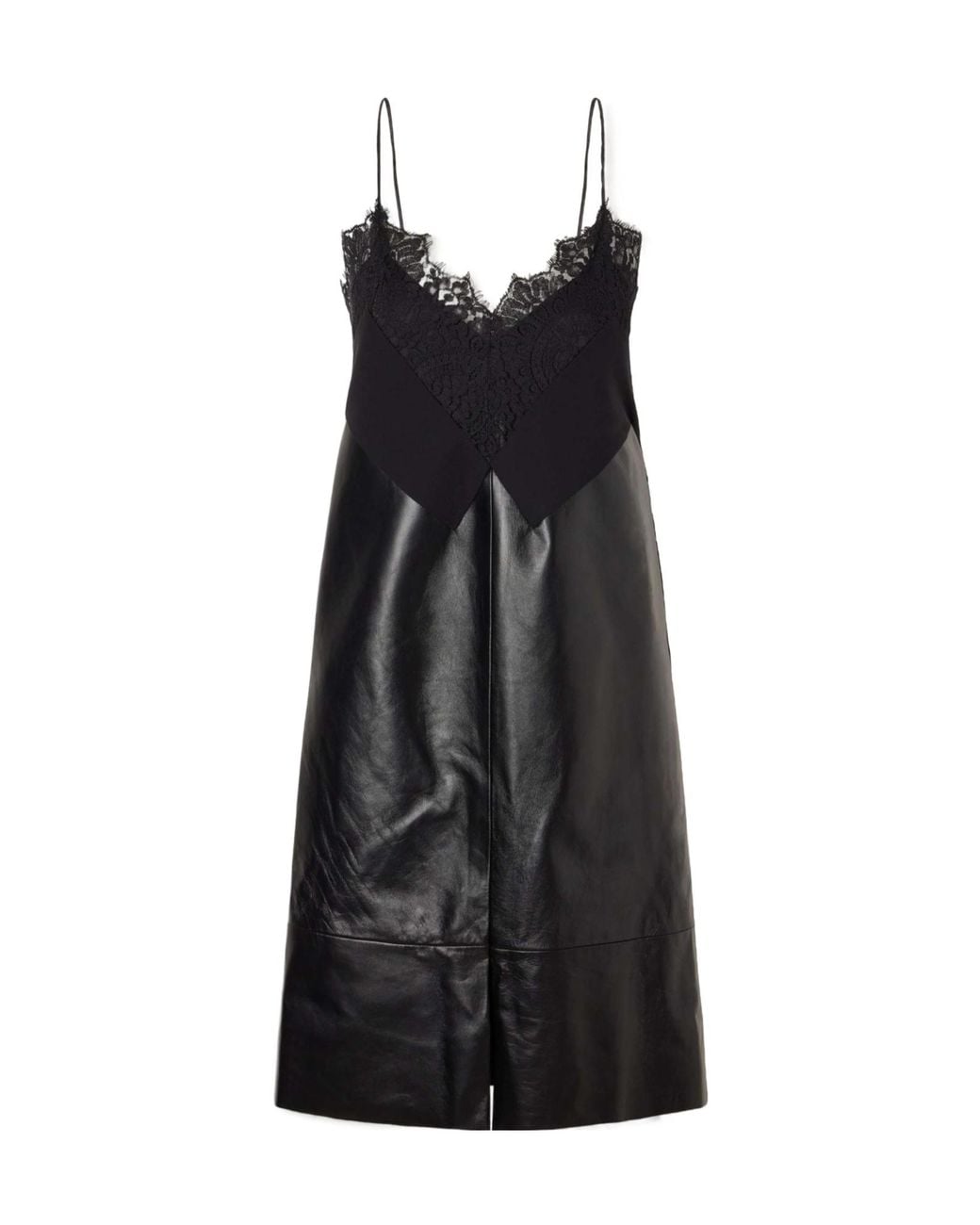 Sharon Wauchob Black Jersey And Leather Midi Dress