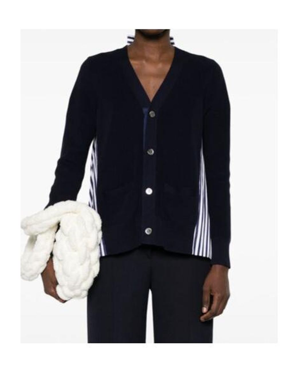 Sacai Blue Cotton Cardigan