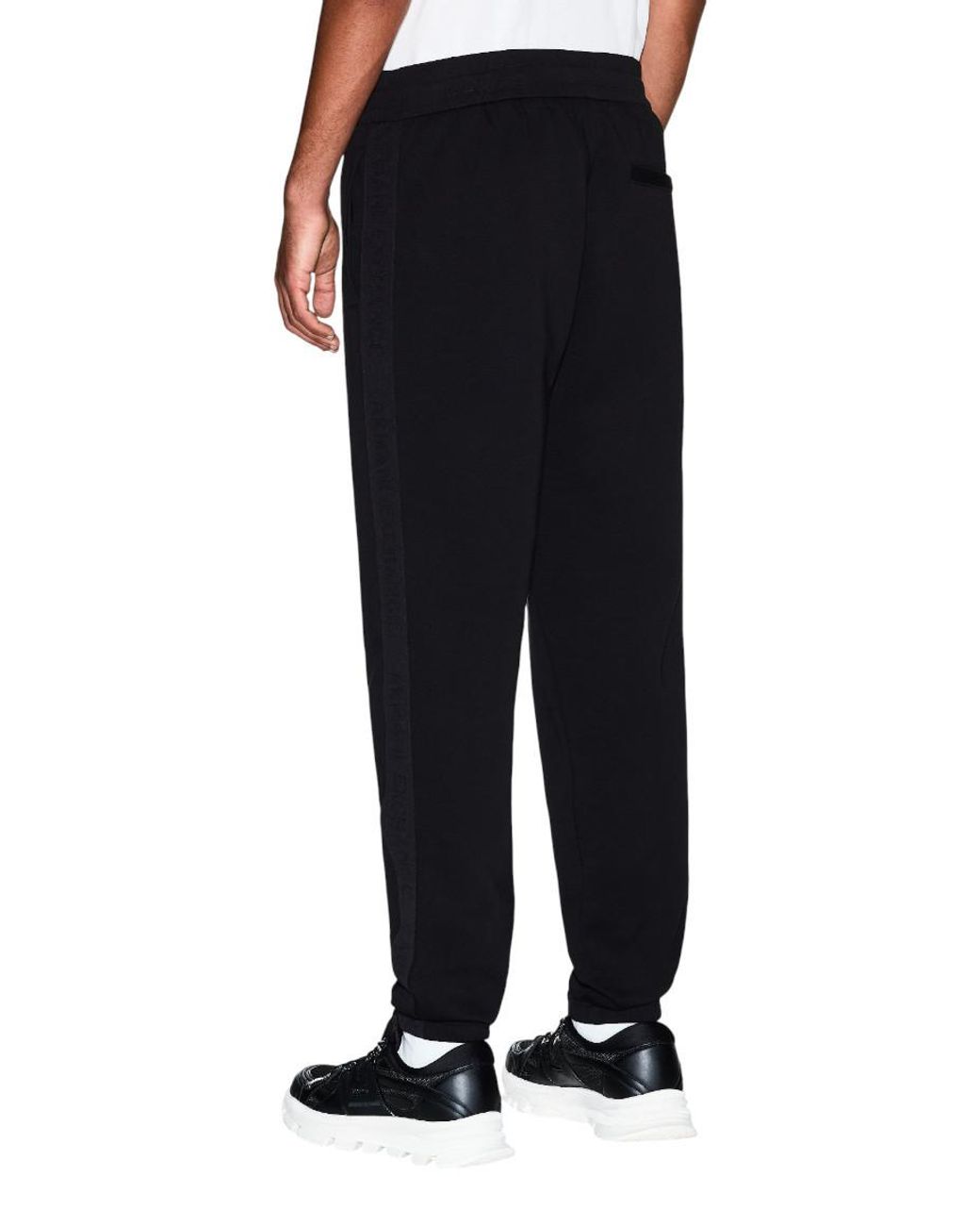 ARMANI EXCHANGE Black Drawstring-Fastening Track Pants for men