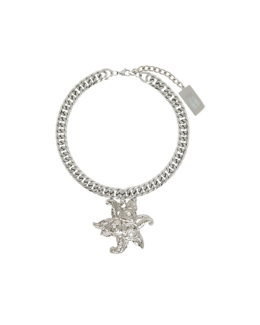 Chopova Lowena Metallic Bouquet Thick Chain Necklace for men