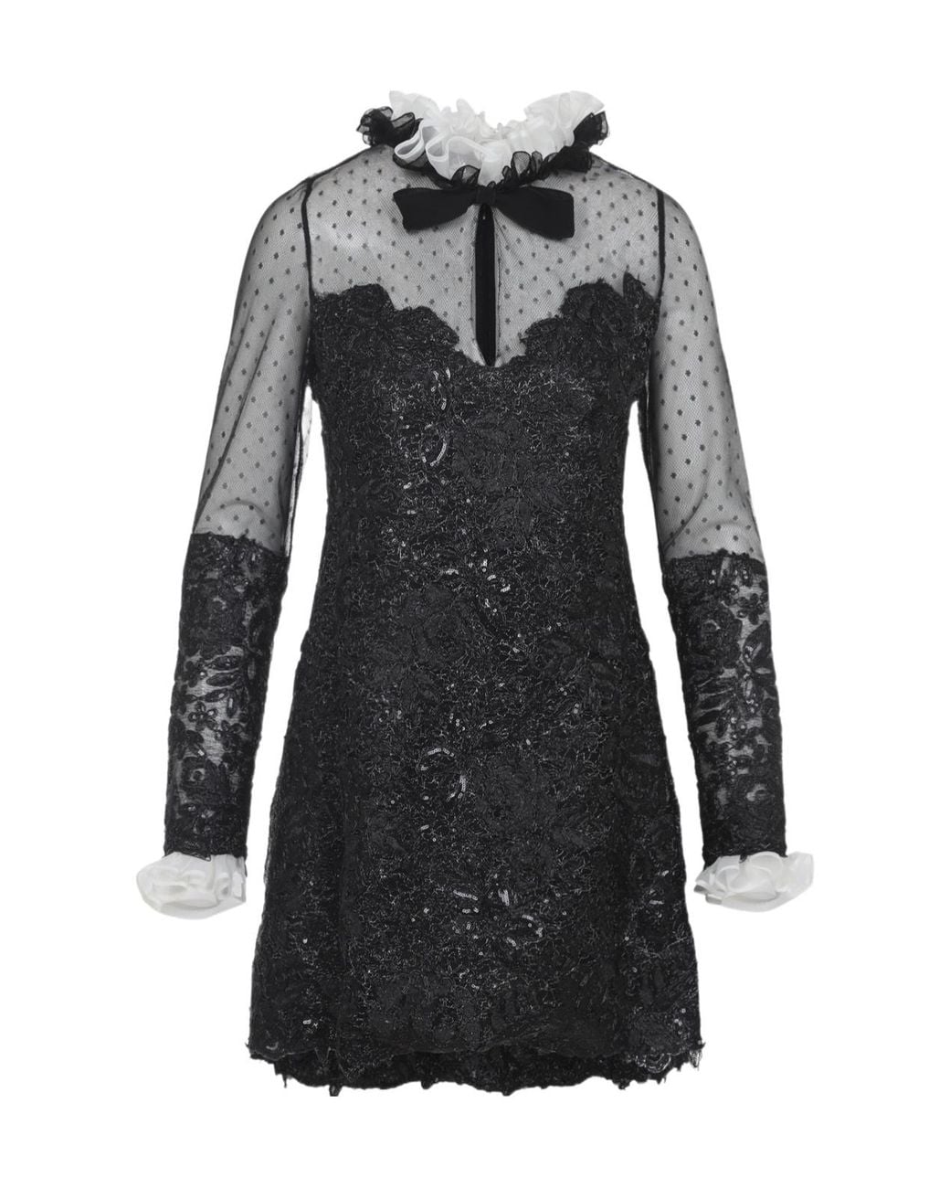 Giambattista Valli Black Sequin-Embellished Mini Dress