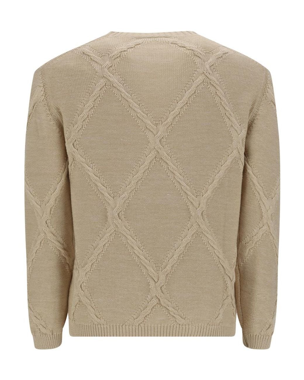 Ballantyne Natural Crewneck Knitted Jumper for men