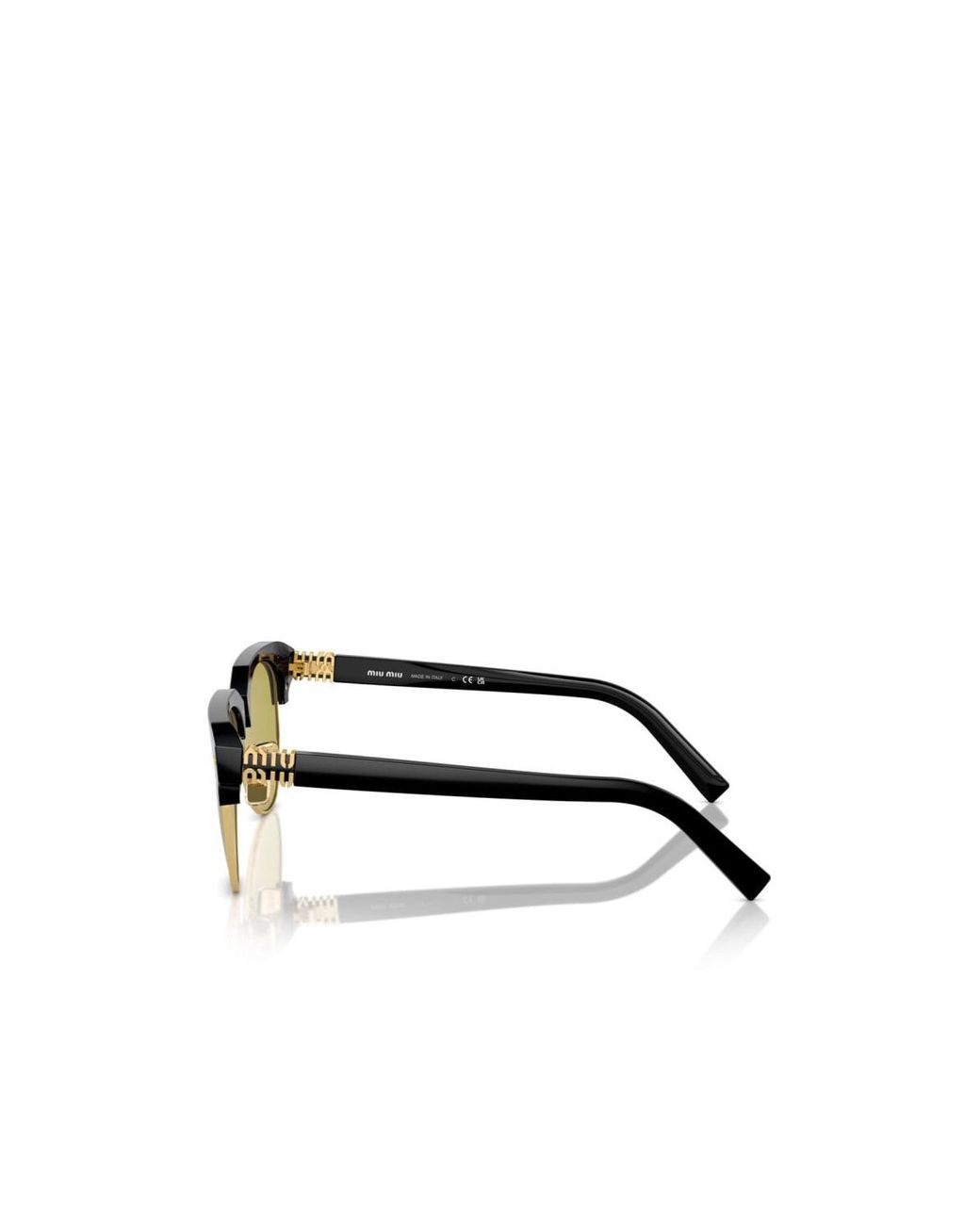 Miu Miu Yellow Eyewear Browline Sunglasses