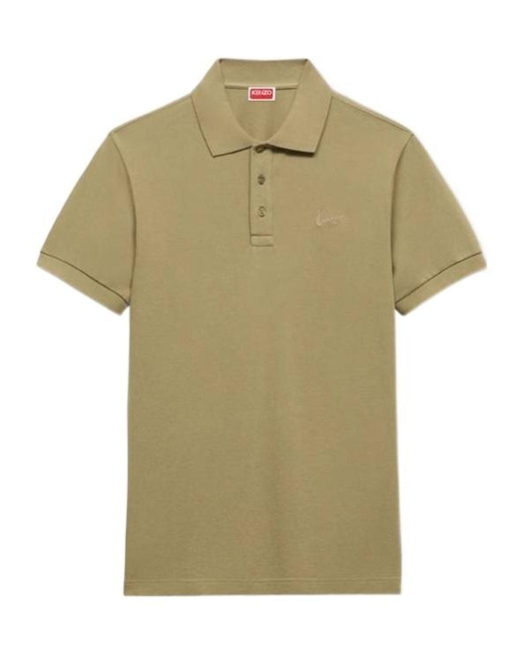 KENZO Green Signature Embroidered Slim Polo Shirt for men