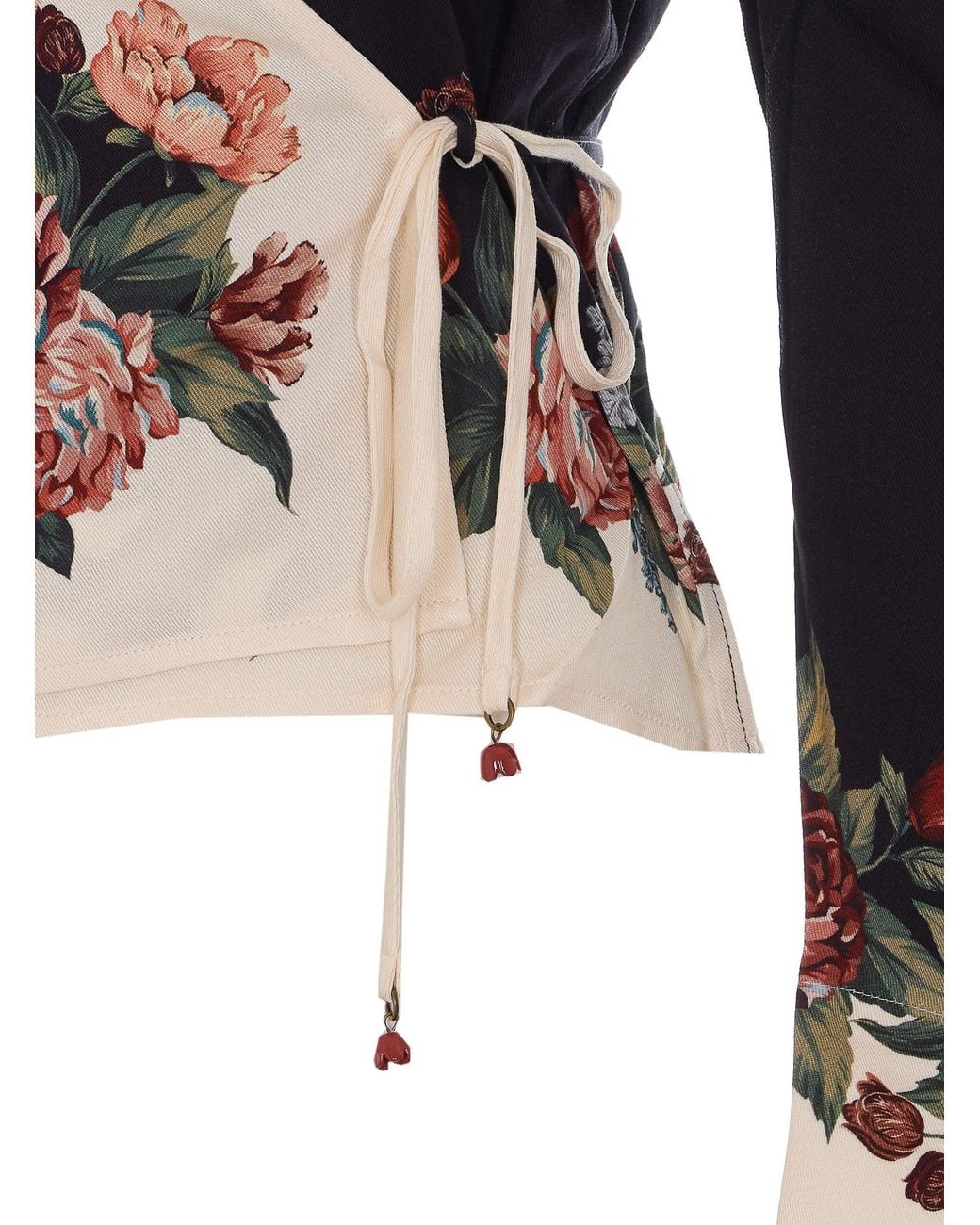 Farm Rio Multicolor Wrap Floral Blouse