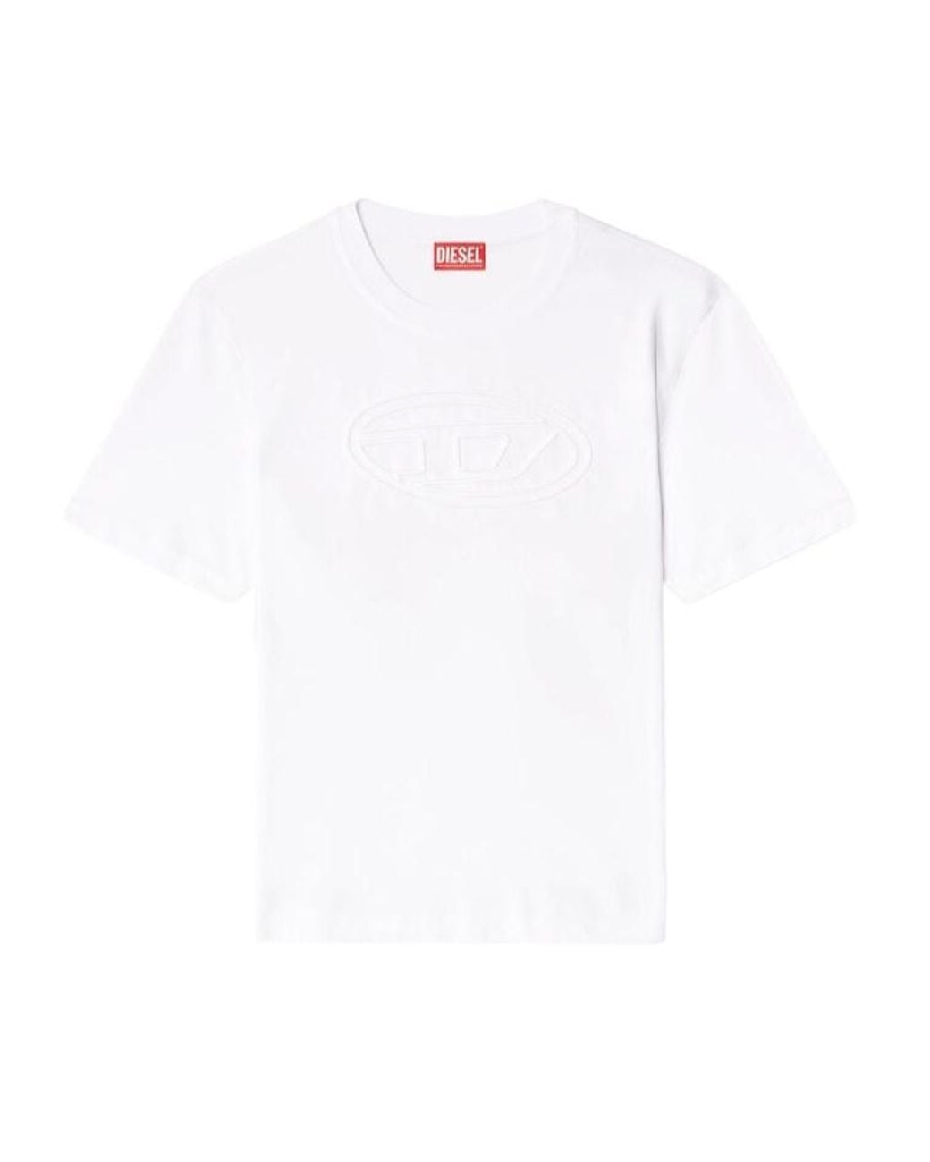 DIESEL White T-Adjust-Bigoval Embossed Oval D T-Shirt for men