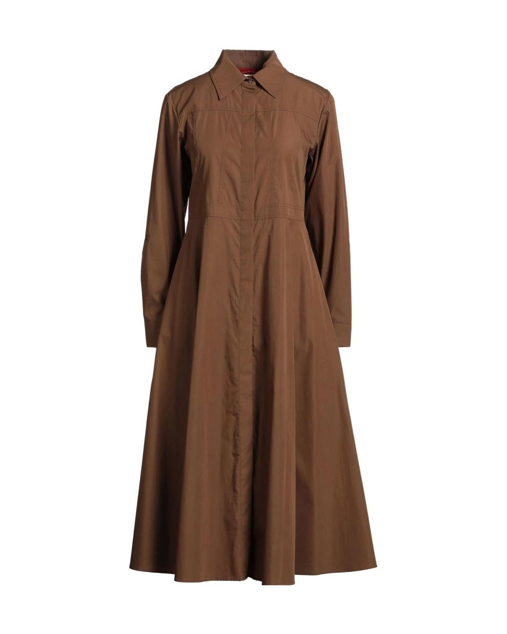 MAX&Co. Brown Long-Sleeved Shirt Dress