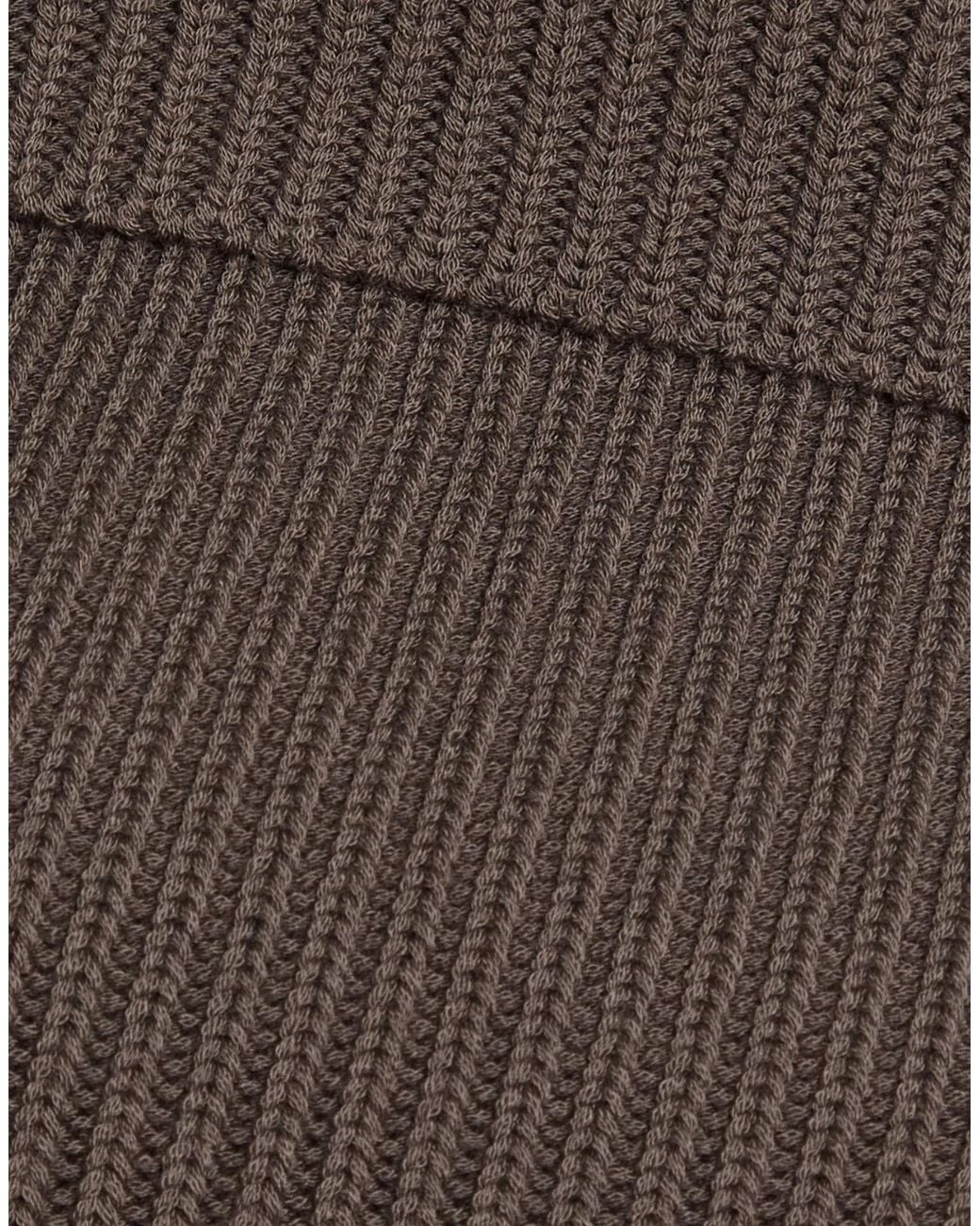 Rick Owens Brown Solid-Colored Wool High-Neck Top