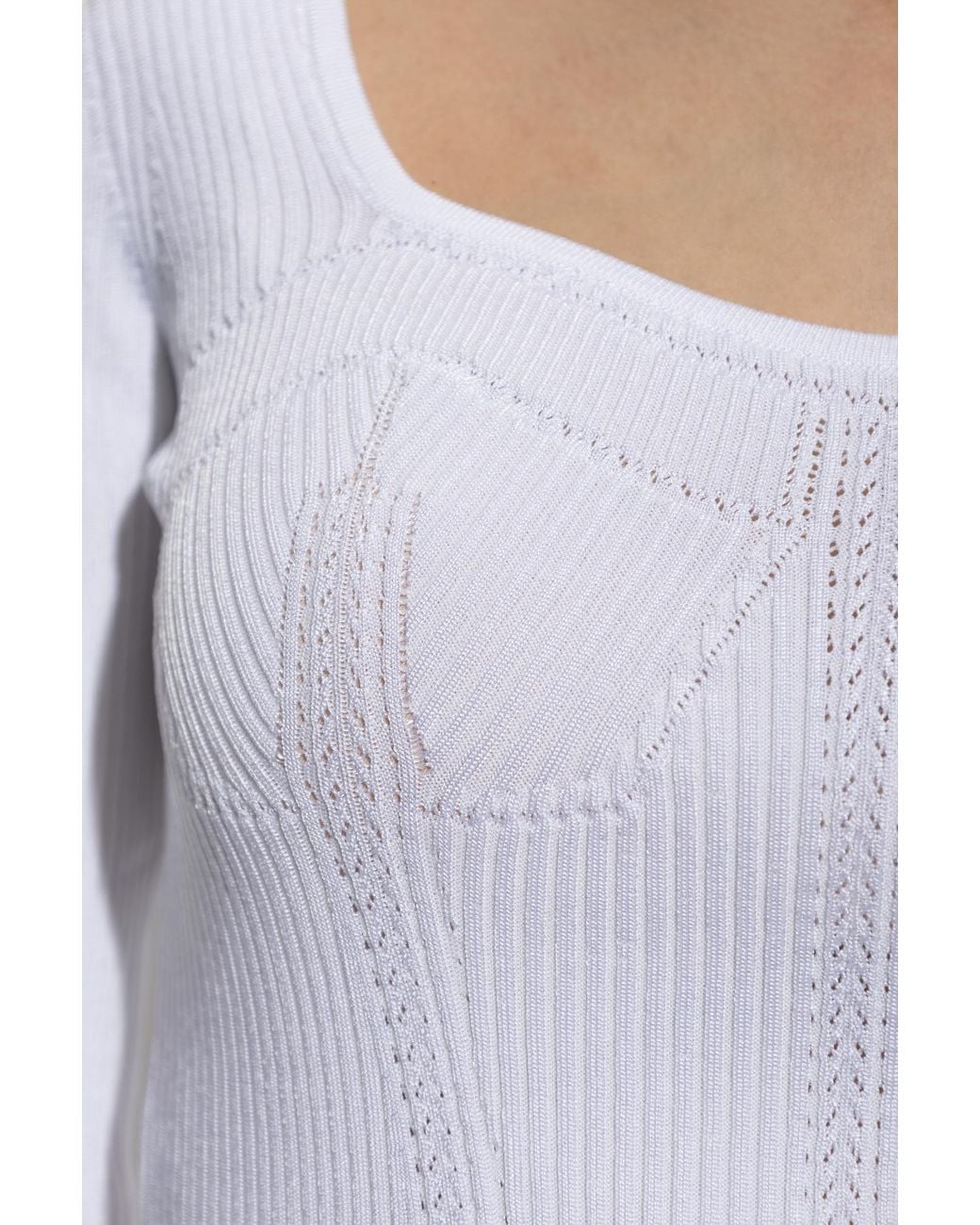 Dolce & Gabbana White Fitted Cut Pullover