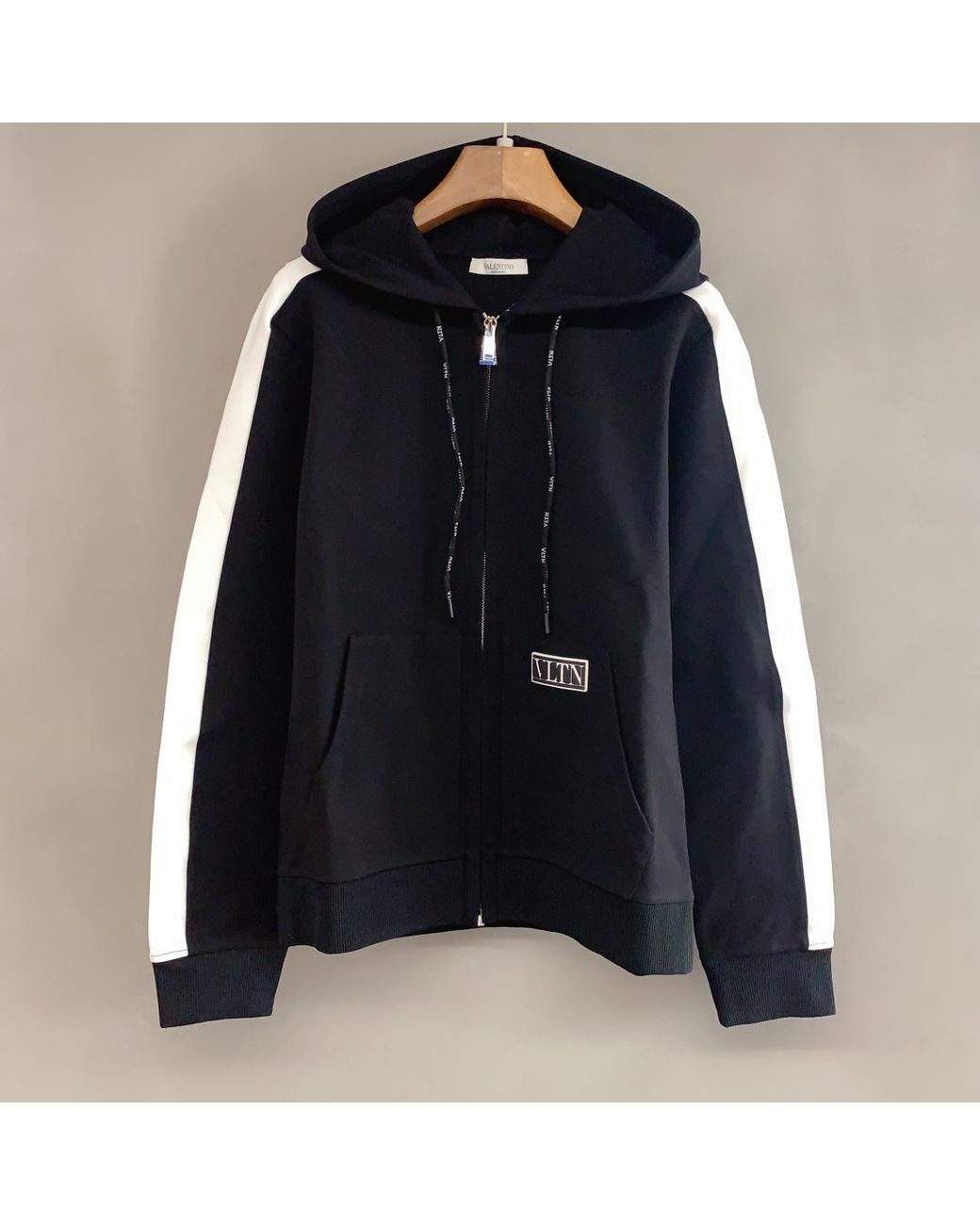 Valentino Black Vltn Patch Hoodie for men