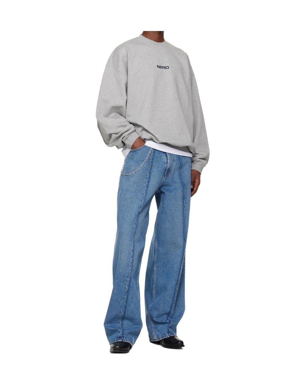 Vetements Gray Nerd Crew Neck Sweatshirt for men