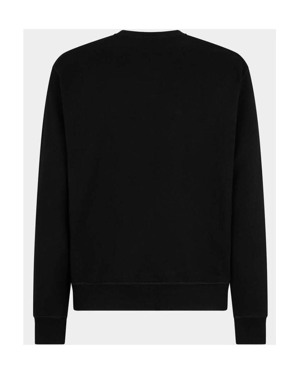 DSquared² Black Logo Printed Crewneck Sweatshirt for men