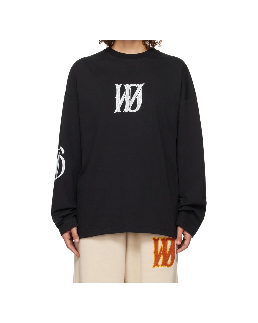 we11done Black Logo Print T-Shirt