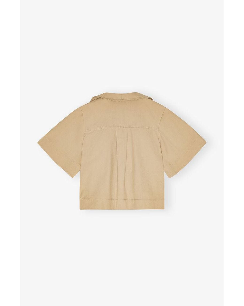 Ganni Natural Lace-Up Blouse