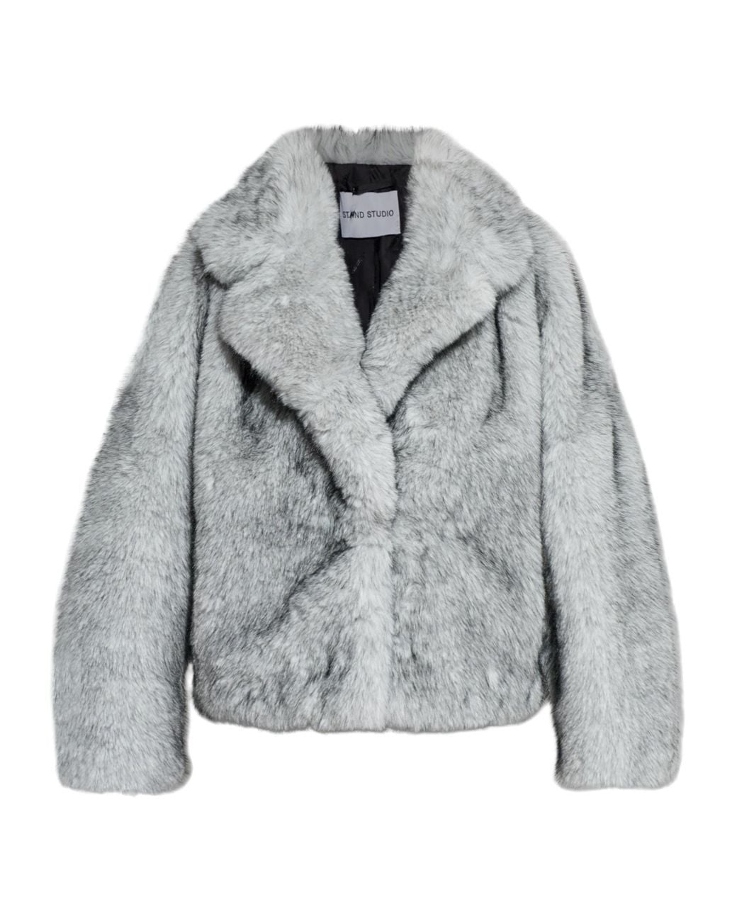 Stand Studio Gray India Faux Fur Jacket