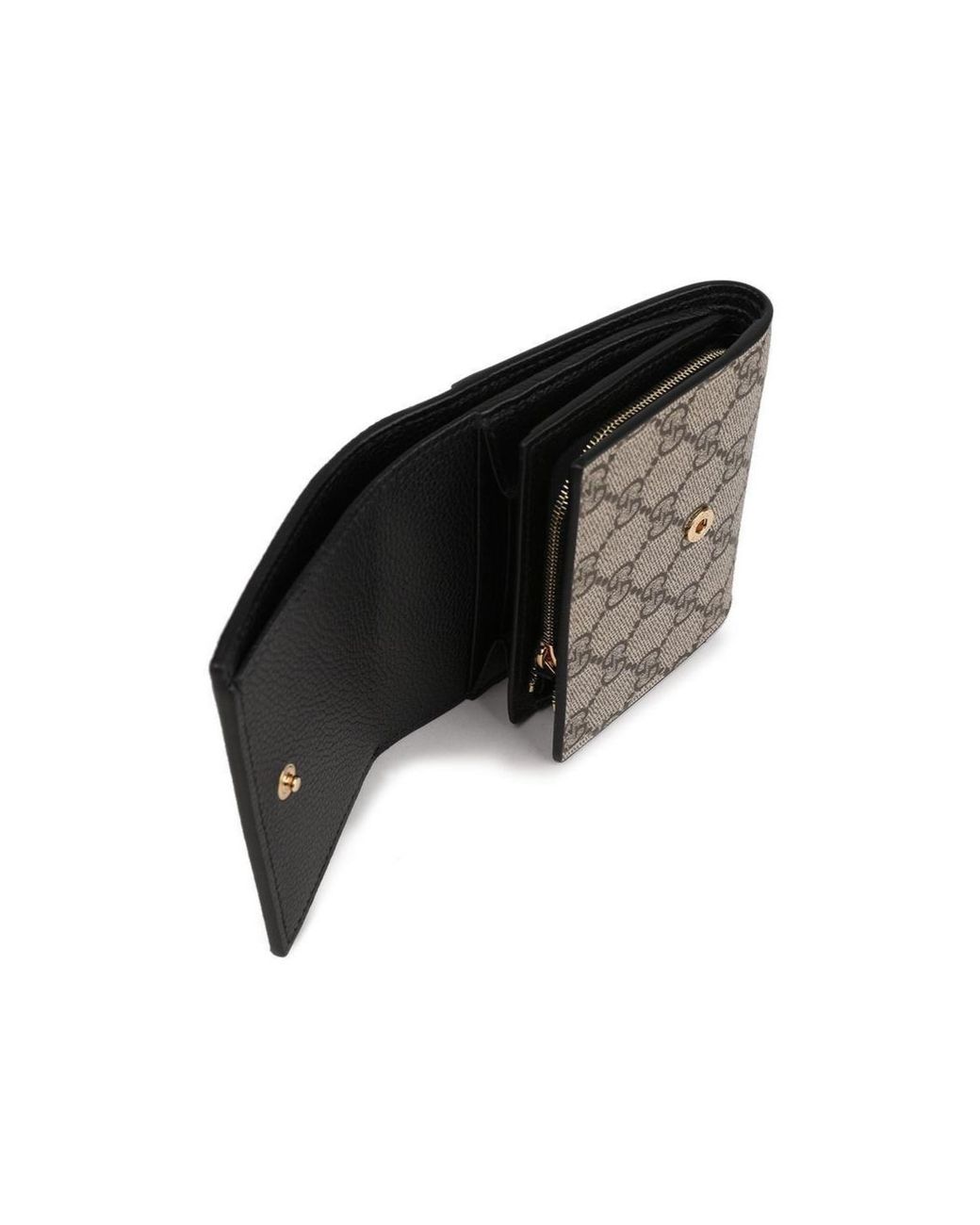 Gucci Black Gg Marmont Bi-Color Wallet