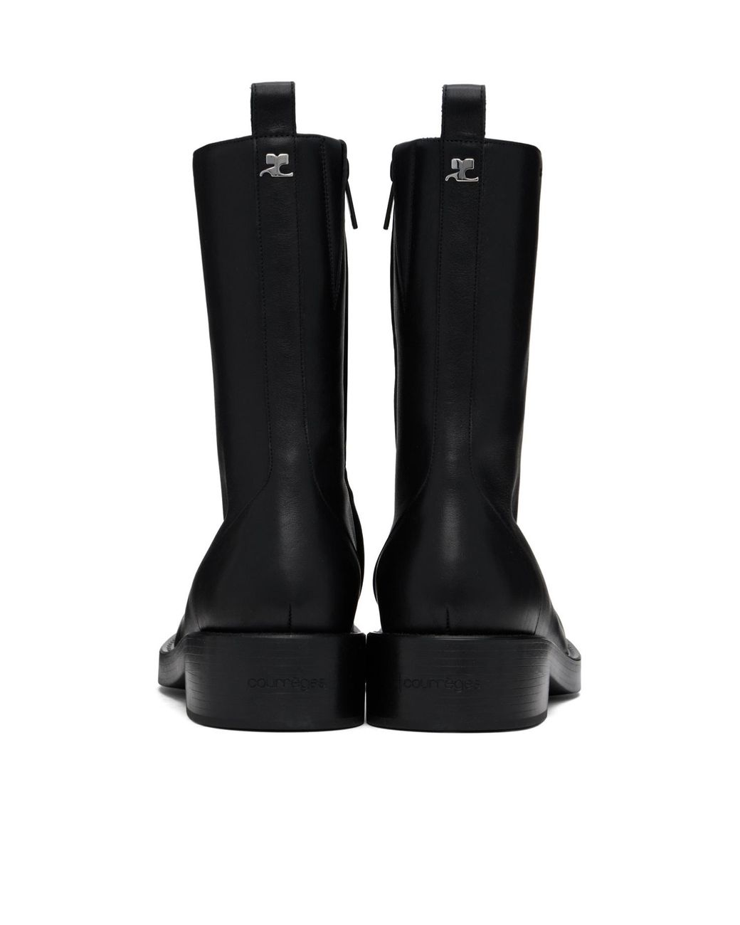 Courreges Black Courrèges Round Toe Rider Boots for men