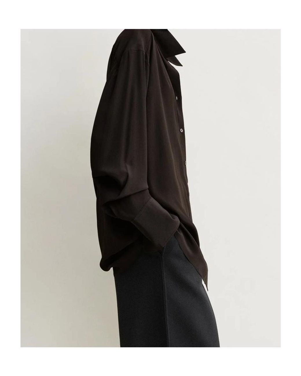 Totême Black Totême Satin Crepe Shirt