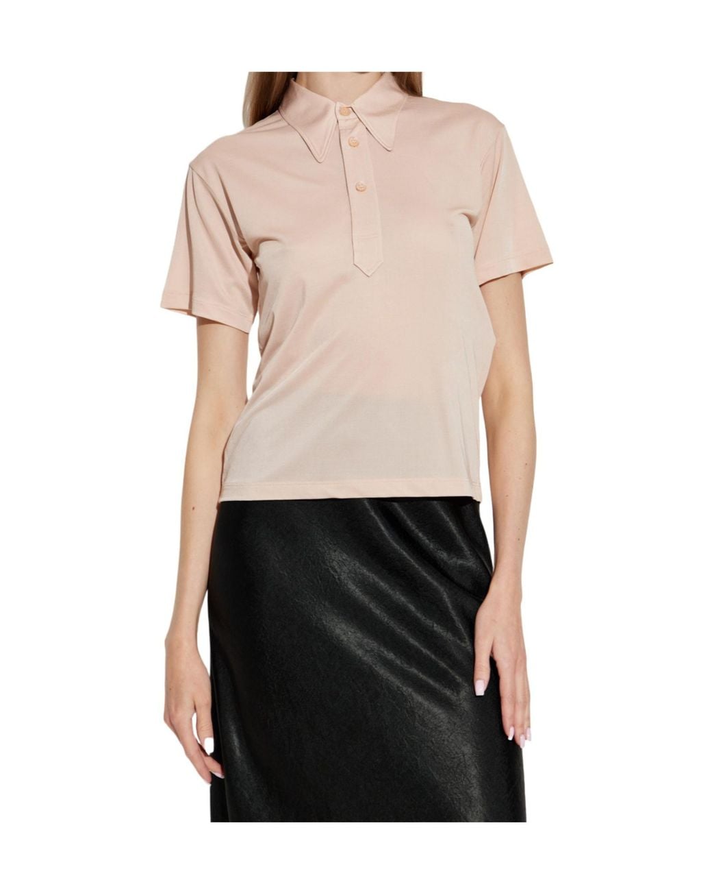 Maison Margiela White Short Sleeved Buttoned Polo Shirt