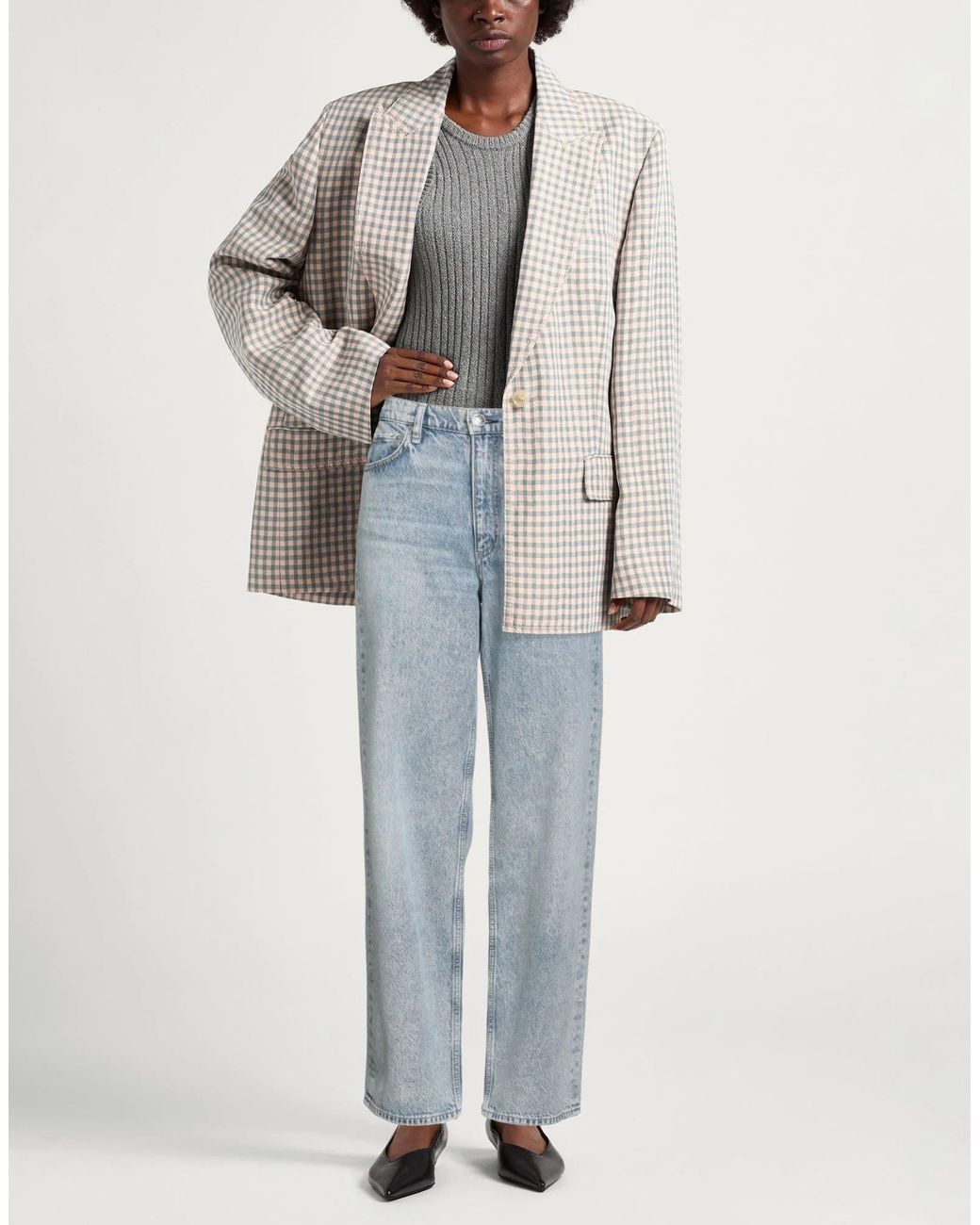 Rag & Bone Blue Plain Colour Wide-Leg Jeans