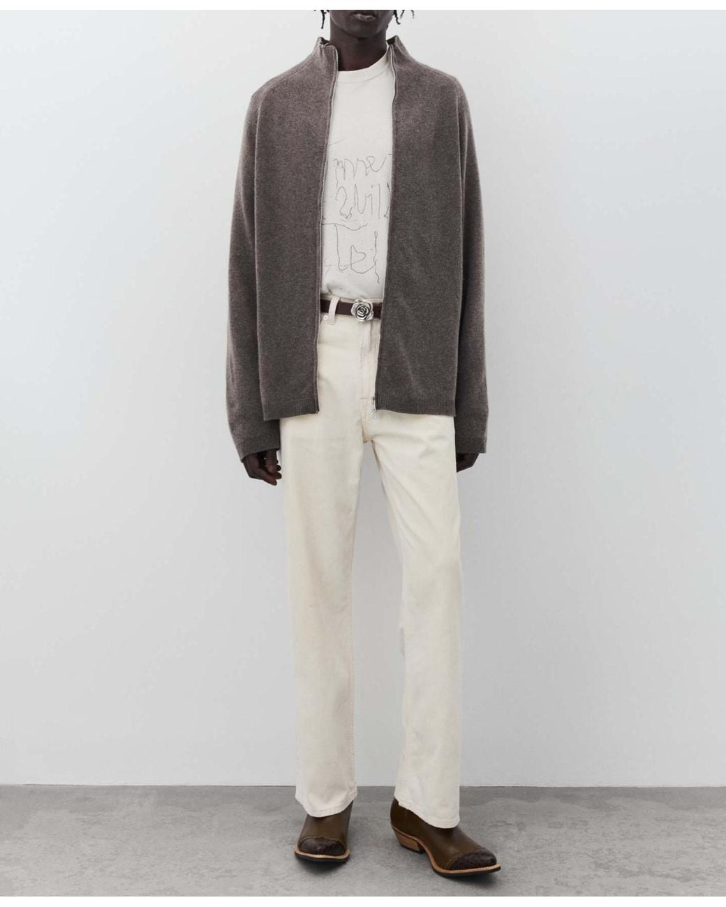 Our Legacy Gray Cherub Zip Cardigan for men