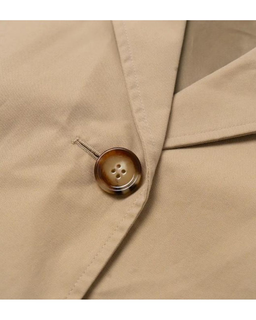 Burberry Natural Single-Breasted Long-Sleeved Windbreaker
