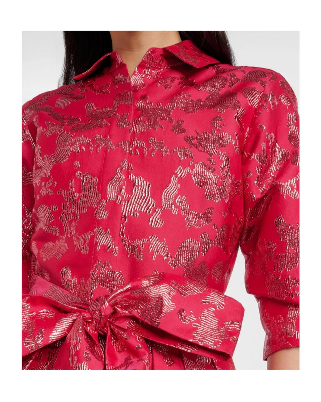 Jonathan Simkhai Red Belted Jacquard Dress