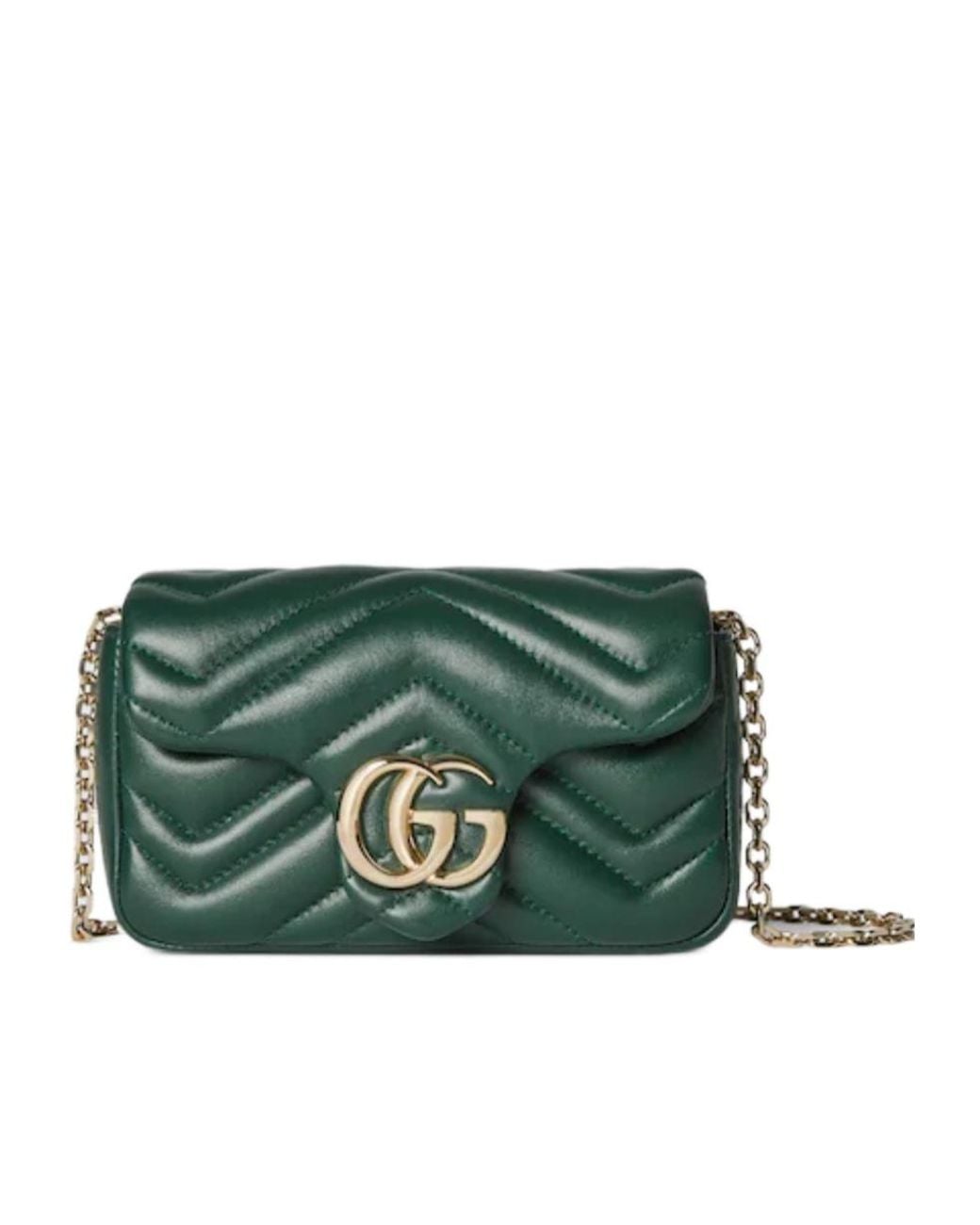 Gucci Green Gg Marmont Mini Shoulder Bag