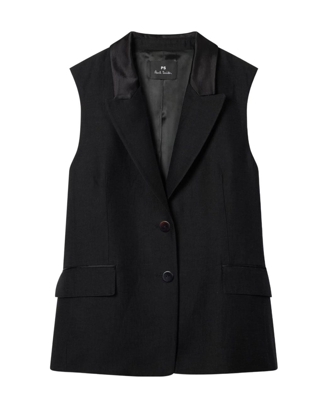 Paul Smith Black Ps Closed Lapels Vest