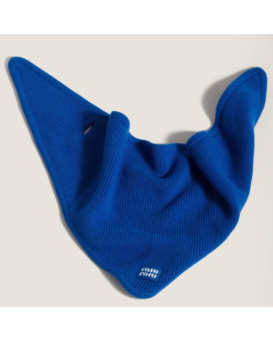 Miu Miu Blue Wool And Cashmere Shawl