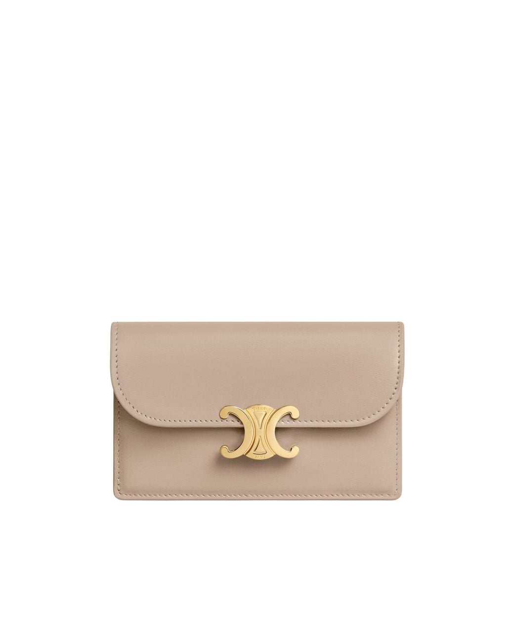Céline Natural Long Card Holder With Flap Triomphe