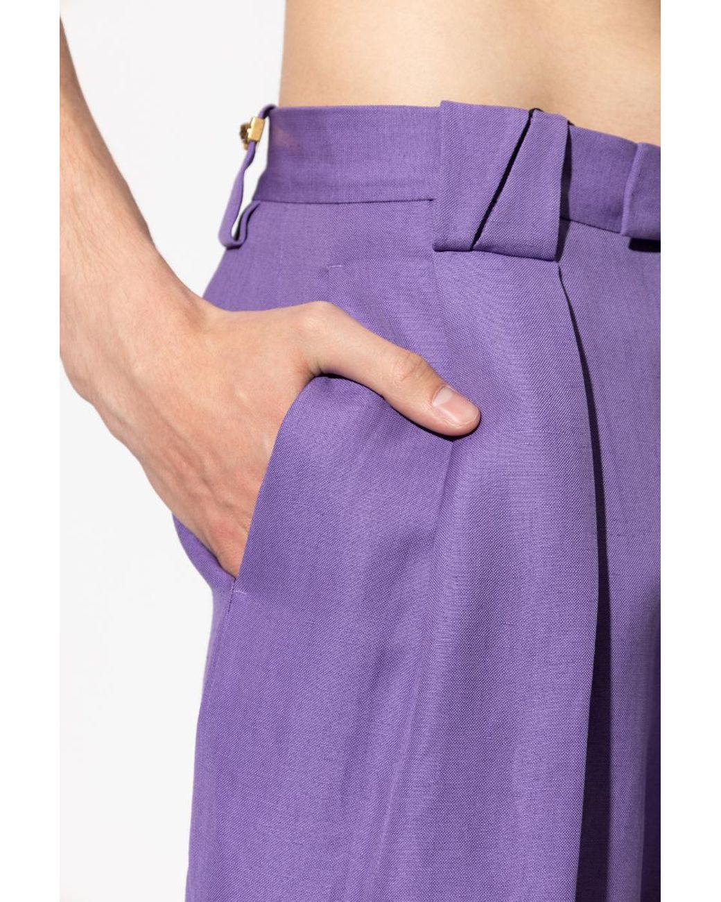 Versace Purple Pleated Tailored Trousers for men