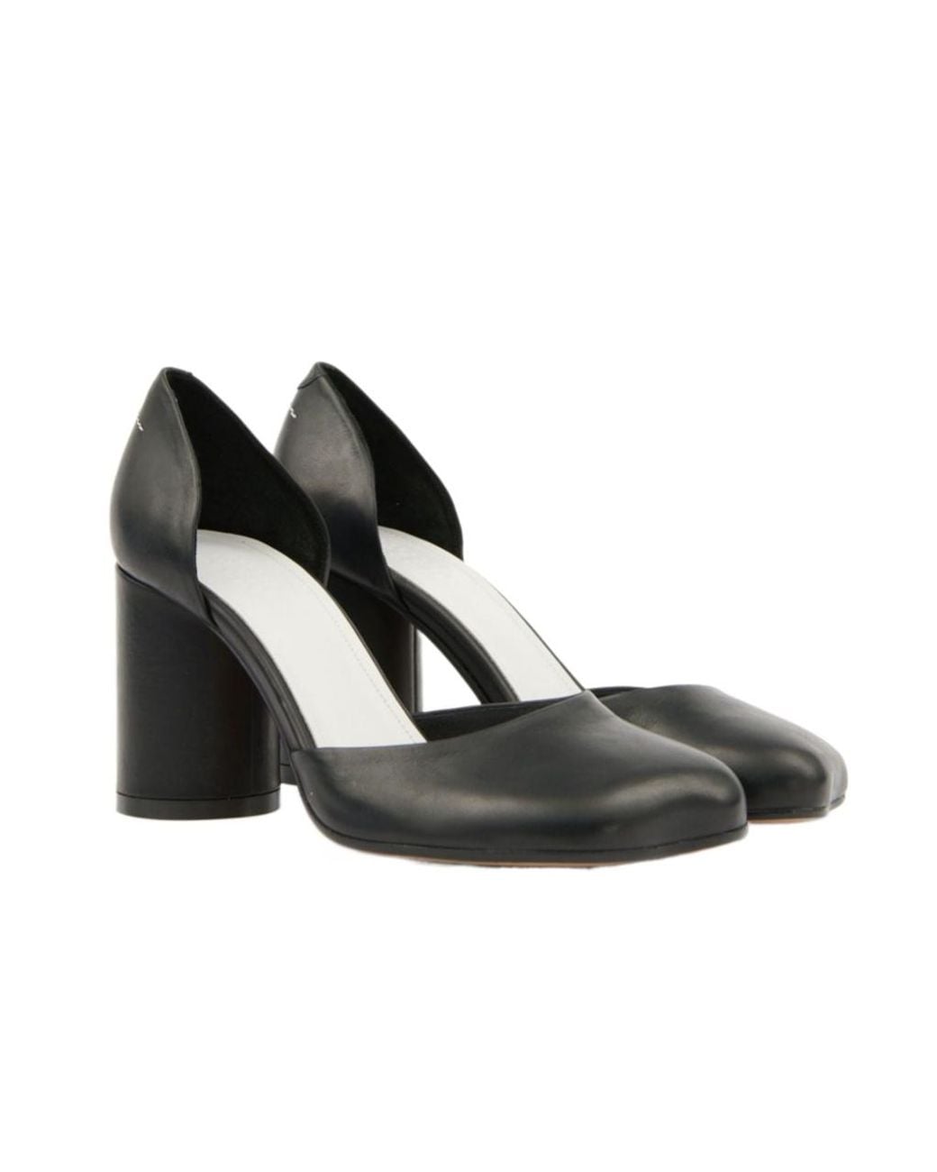 MM6 by Maison Margiela Black Court Asymmetric Toe Pumps