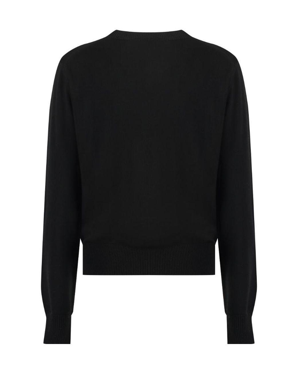 AMI Black Logo Embroidered Crewneck Jumper for men