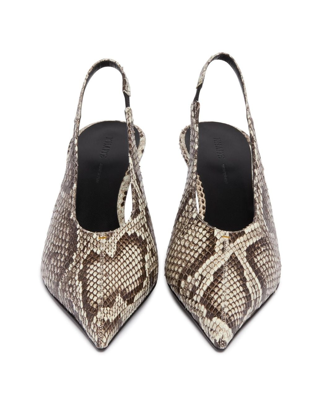 Khaite White Bella Low Python-Print Pumps