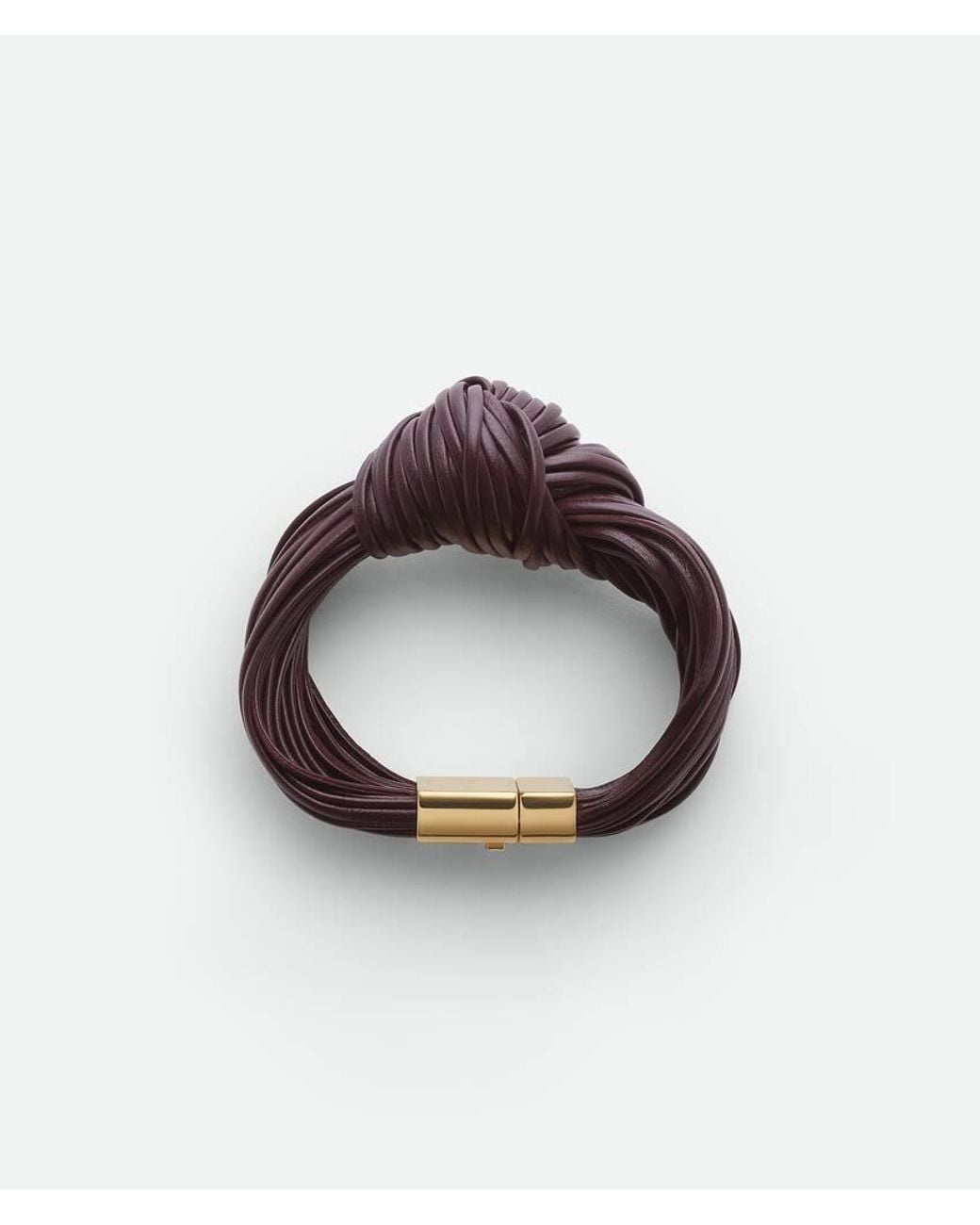 Bottega Veneta White Knot Leather Bracelet