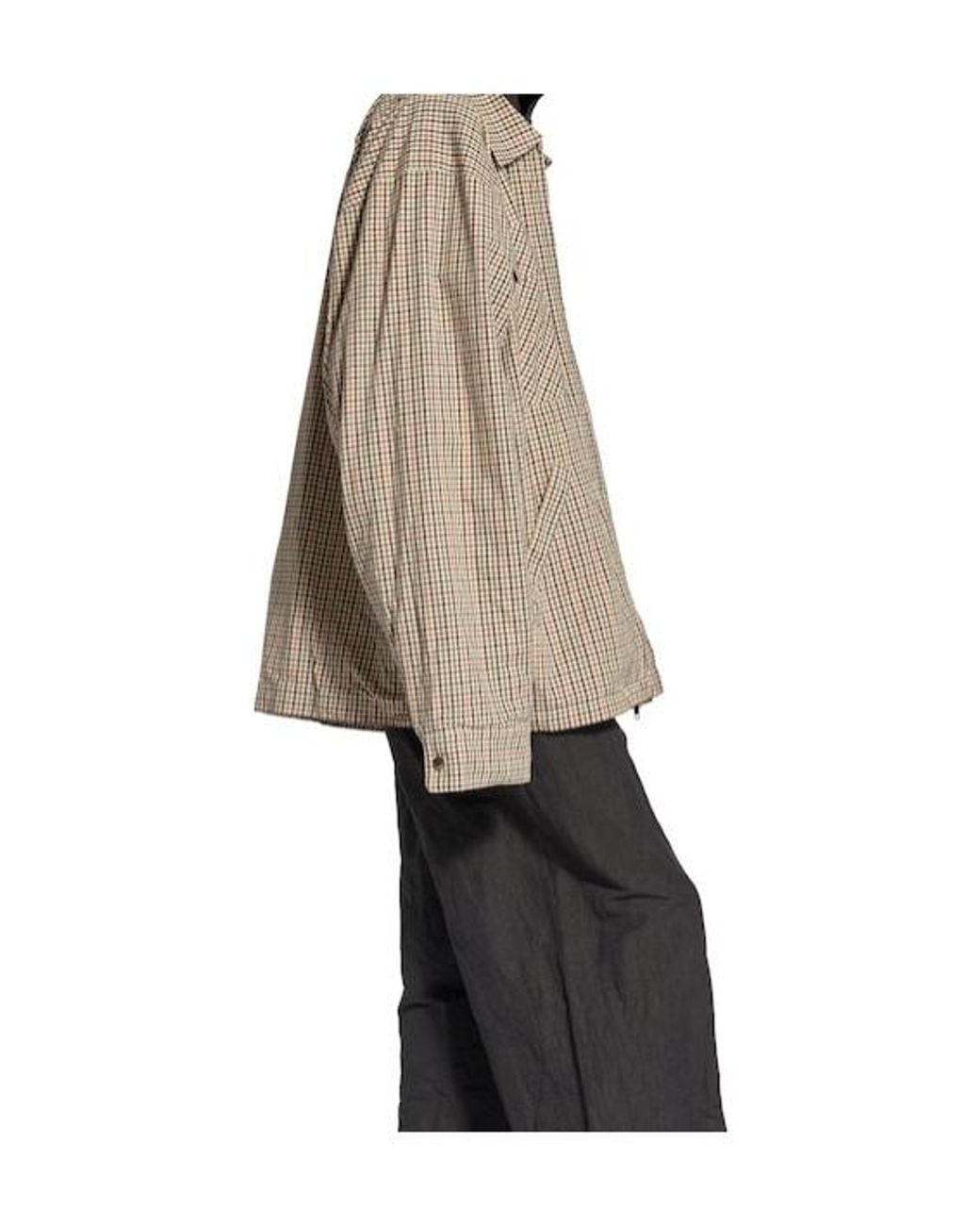 Balenciaga Gray Checked Zipped Shirt for men