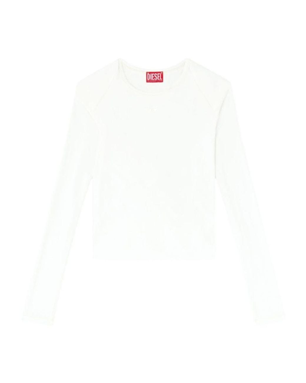 DIESEL White Rucked-Up Long-Sleeved T-Shirt