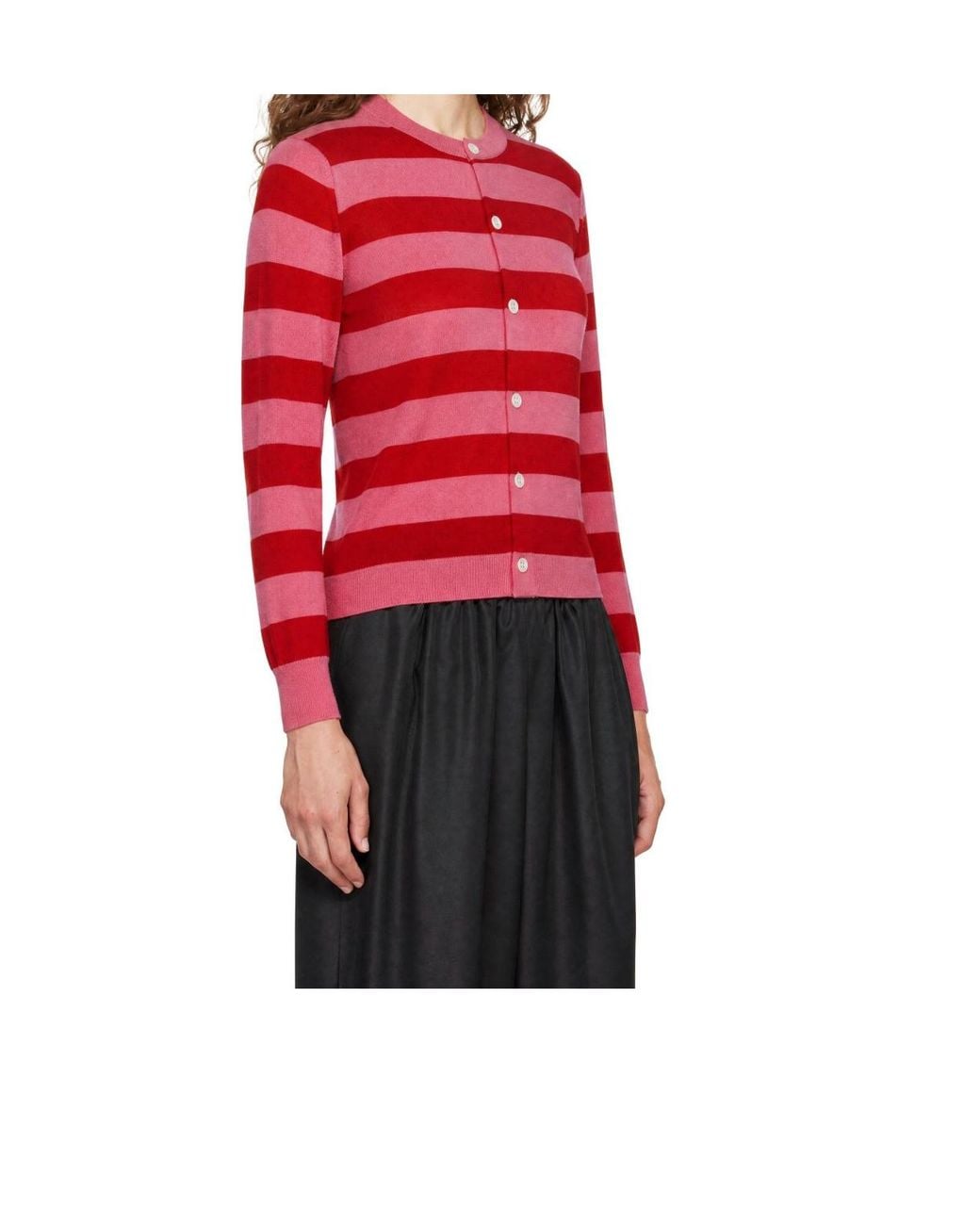 Comme des Garçons Red Striped Cardigan
