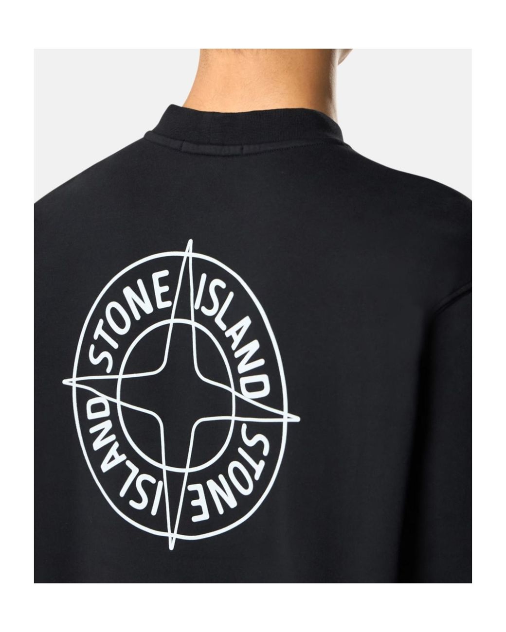 Stone Island Black Logo Print Sweatshirt for men