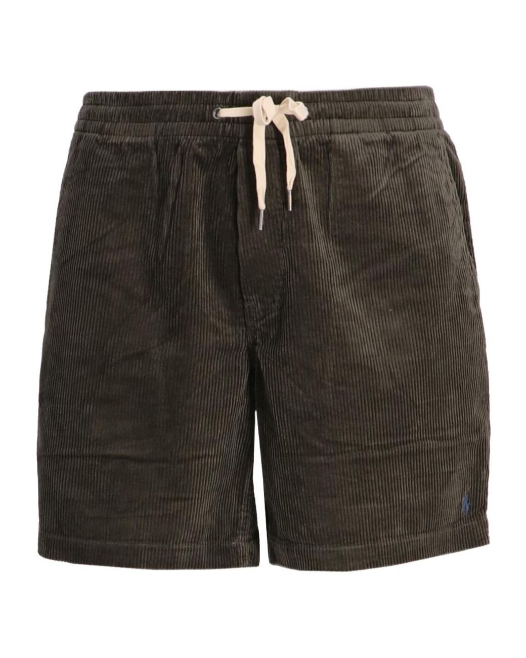 Polo Ralph Lauren Black Drawstring Corduroy Shorts for men