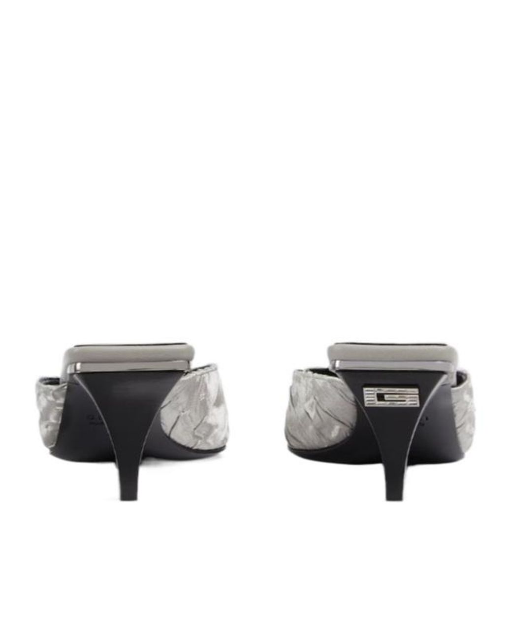 Gucci White Metallic Mules